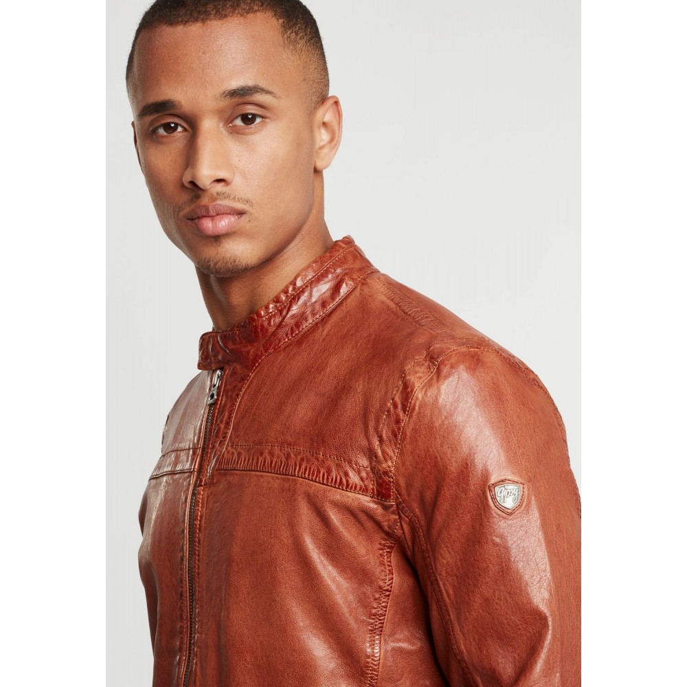 Geaca de Piele Naturala Barbati Gipsy Coniac GBRyker LABUV Geaca de Piele Naturala Barbati Gipsy Coniac GBRyker LABUV - readytowear.ro