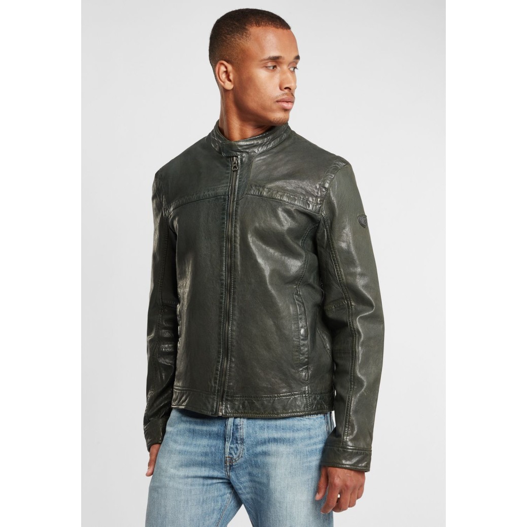 Geaca de Piele Naturala Barbati Gipsy Olive GBRyker LABUV – IMBRACAMINTE