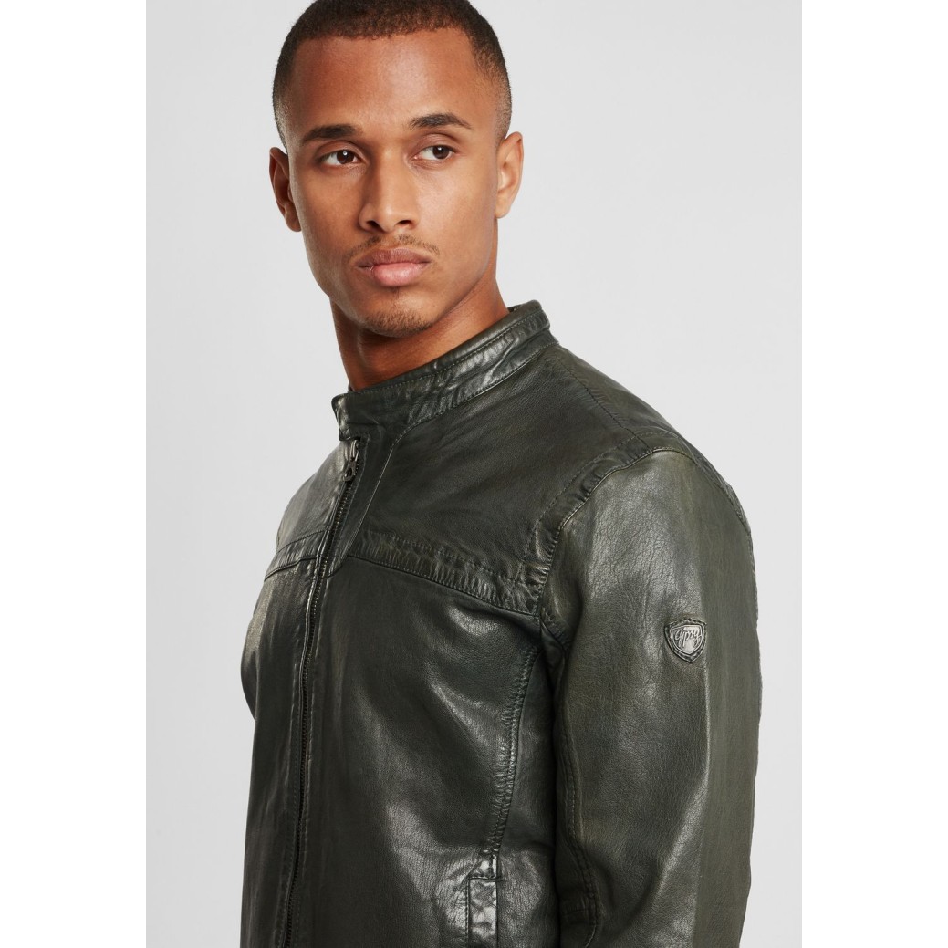 Geaca de Piele Naturala Barbati Gipsy Olive GBRyker LABUV – IMBRACAMINTE