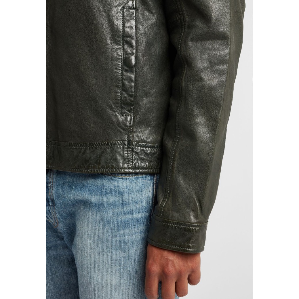 Geaca de Piele Naturala Barbati Gipsy Olive GBRyker LABUV – IMBRACAMINTE