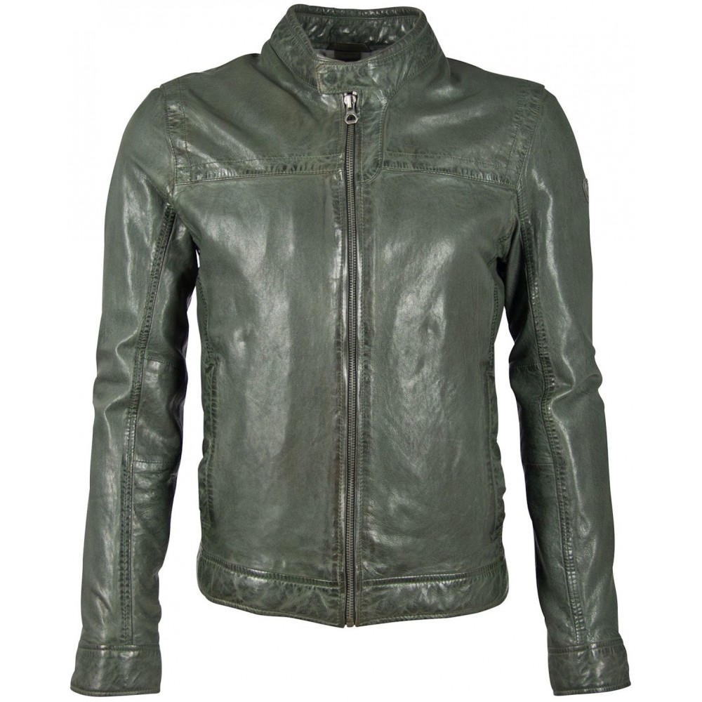 Geaca de Piele Naturala Barbati Gipsy Olive GBRyker LABUV Geaca de Piele Naturala Barbati Gipsy Olive GBRyker LABUV - readytowear