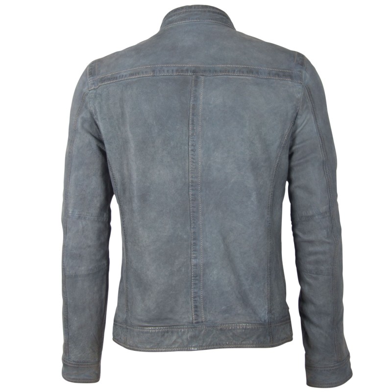 Geaca de Piele Naturala Barbati Gipsy Bleumarin GBRyker SF LNUV – IMBRACAMINTE