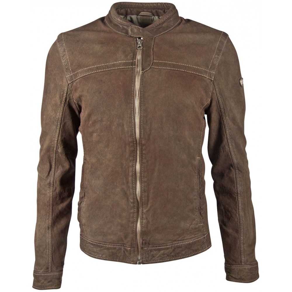 Geaca de Piele Naturala Barbati Gipsy Olive GBRyker SF LNUV - readytowear