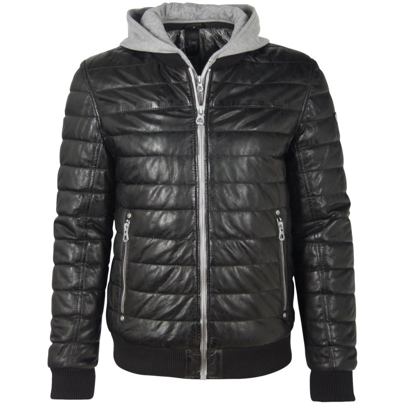 Geaca de Piele Naturala Barbati Gipsy Neagra GBSanton LNBV W – IMBRACAMINTE