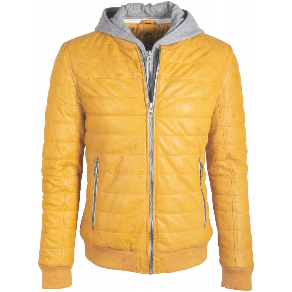 Geaca de Piele Barbati Gipsy Galbena GBSanton LNBV W Geaca de Piele Barbati Gipsy Galbena GBSanton LNBV W - readytowear