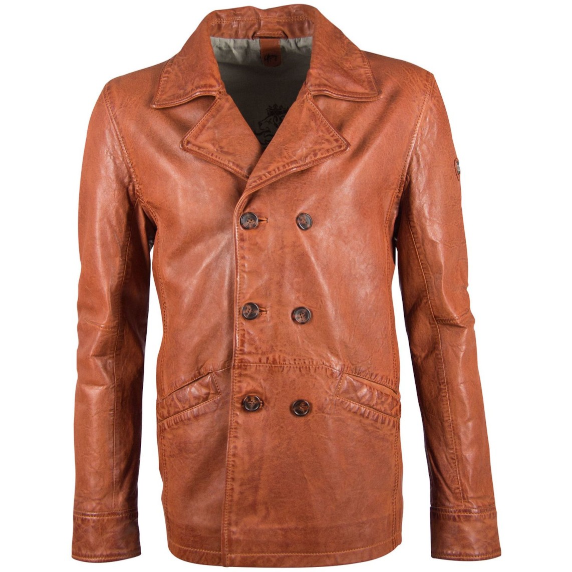 Geaca de Piele Naturala Barbati Gipsy Coniac GBSeaton S21 STUV – IMBRACAMINTE