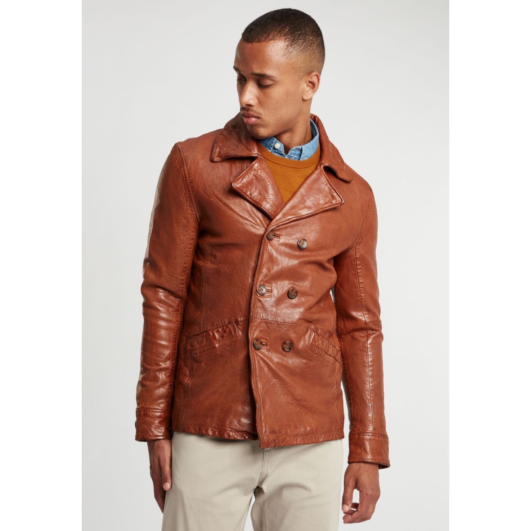 Geaca de Piele Naturala Barbati Gipsy Coniac GBSeaton S21 STUV – IMBRACAMINTE