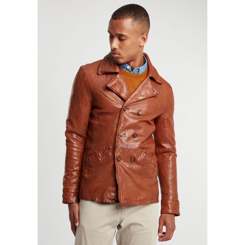 Geaca de Piele Naturala Barbati Gipsy Coniac GBSeaton S21 STUV – IMBRACAMINTE