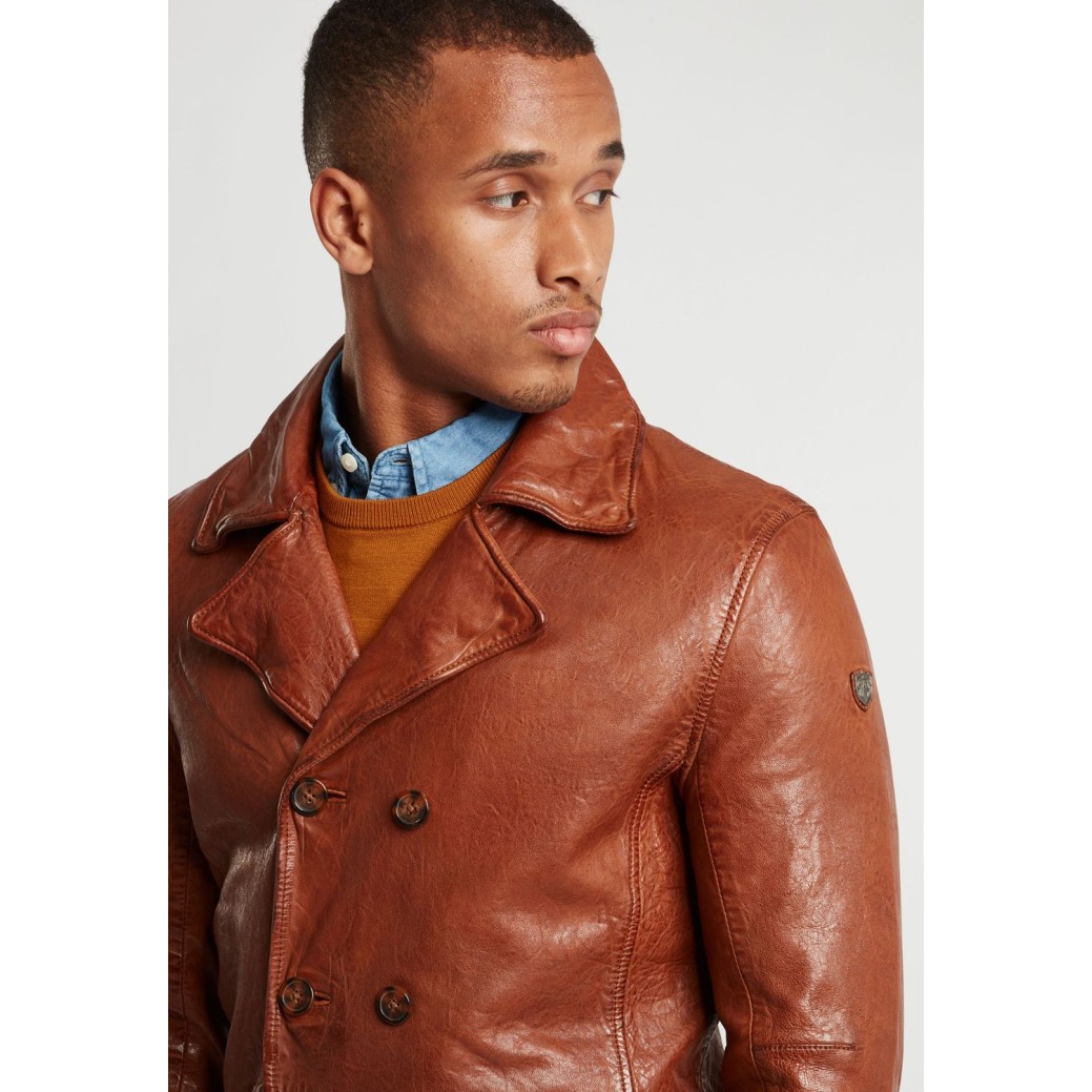 Geaca de Piele Naturala Barbati Gipsy Coniac GBSeaton S21 STUV – IMBRACAMINTE