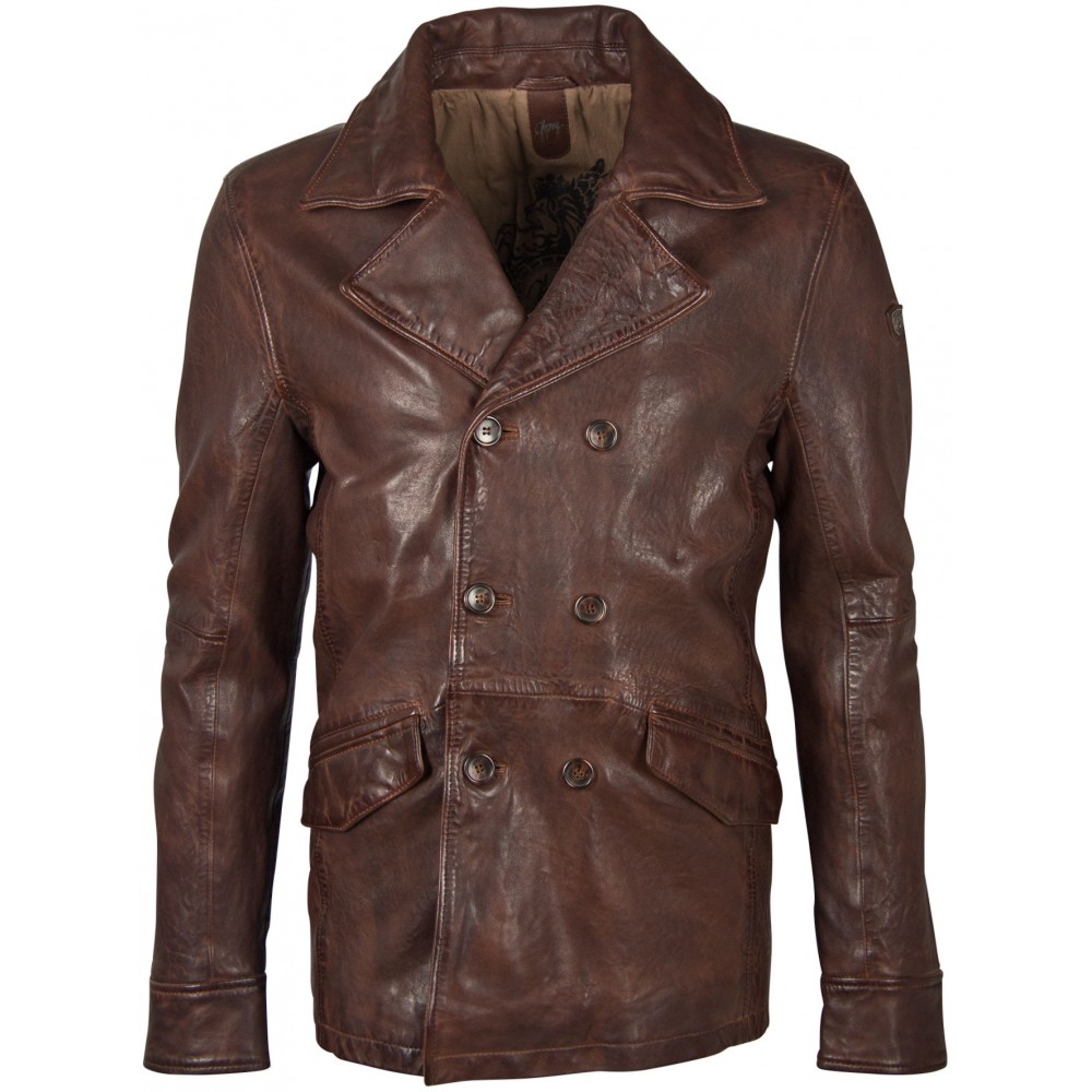 Geaca de Piele Naturala Barbati Gipsy Castanie GBSeaton STUV W Geaca de Piele Naturala Barbati Gipsy Castanie GBSeaton STUV W - readytowear.ro