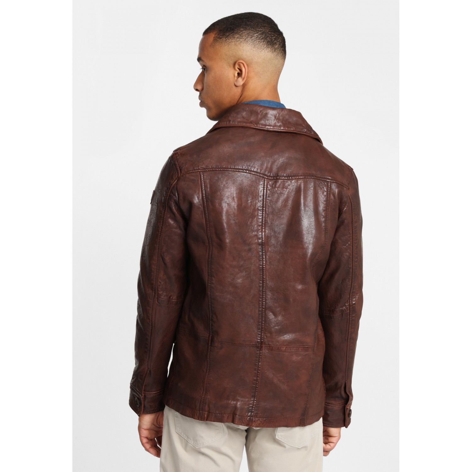 Geaca de Piele Naturala Barbati Gipsy Castanie GBSeaton STUV W – IMBRACAMINTE