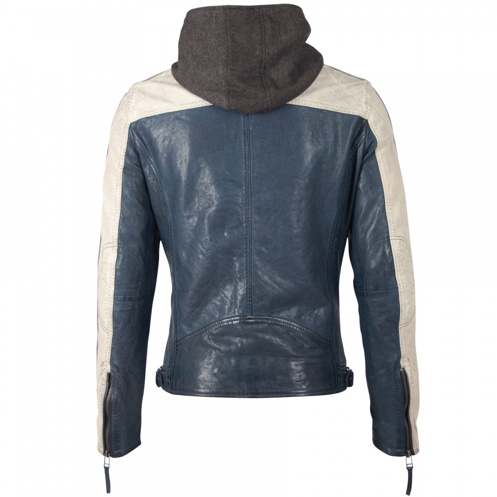 Geaca de Piele Naturala Barbati Gipsy Bleumarin/Alb Murdar GBTroon 2 SF LACAV Geaca de Piele Naturala Barbati Gipsy Bleumarin/Alb Murdar GBTroon 2 SF LACAV - readytowear.ro