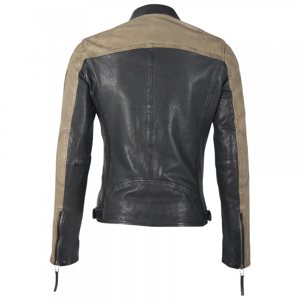 Geaca de Piele Naturala Barbati Gipsy Negru/Bej GBTroon SF LACAV Geaca de Piele Naturala Barbati Gipsy Negru/Bej GBTroon SF LACAV - readytowear.ro