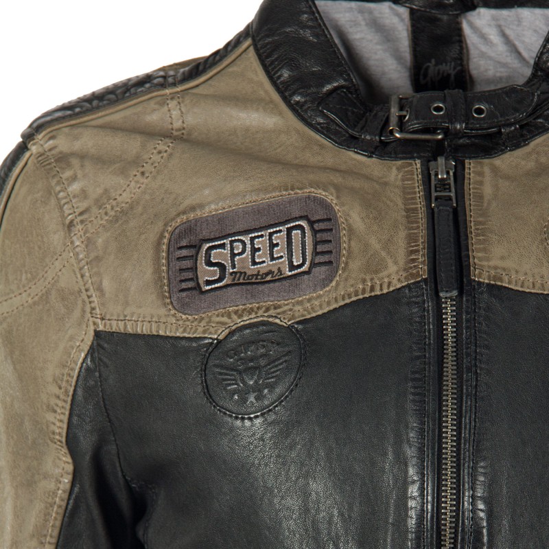 Geaca de Piele Naturala Barbati Gipsy Negru/Bej GBTroon SF LACAV – IMBRACAMINTE Geaca de Piele Naturala Barbati Gipsy Negru/Bej GBTroon SF LACAV – IMBRACAMINTE