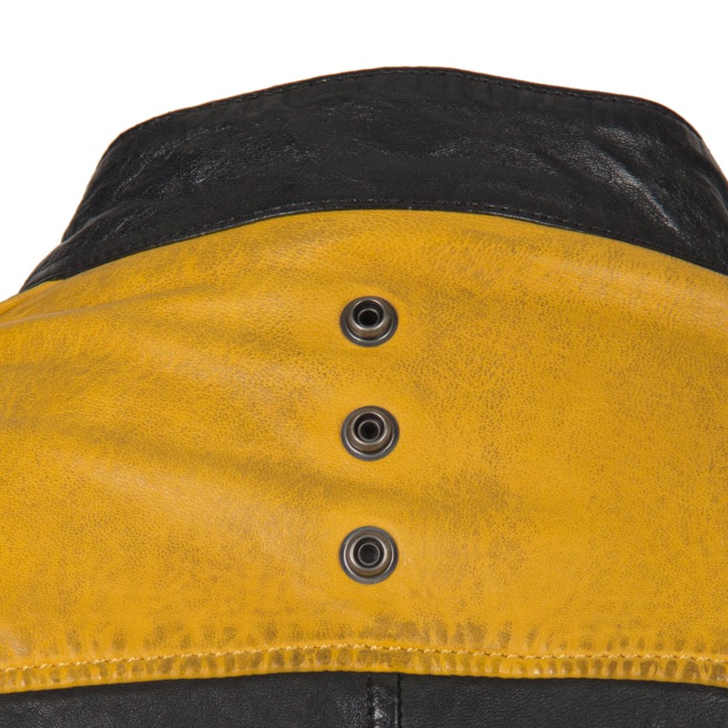 Geaca de Piele Naturala Barbati Gipsy Negru/Galben GBTroon SF LACAV – IMBRACAMINTE Geaca de Piele Naturala Barbati Gipsy Negru/Galben GBTroon SF LACAV – IMBRACAMINTE