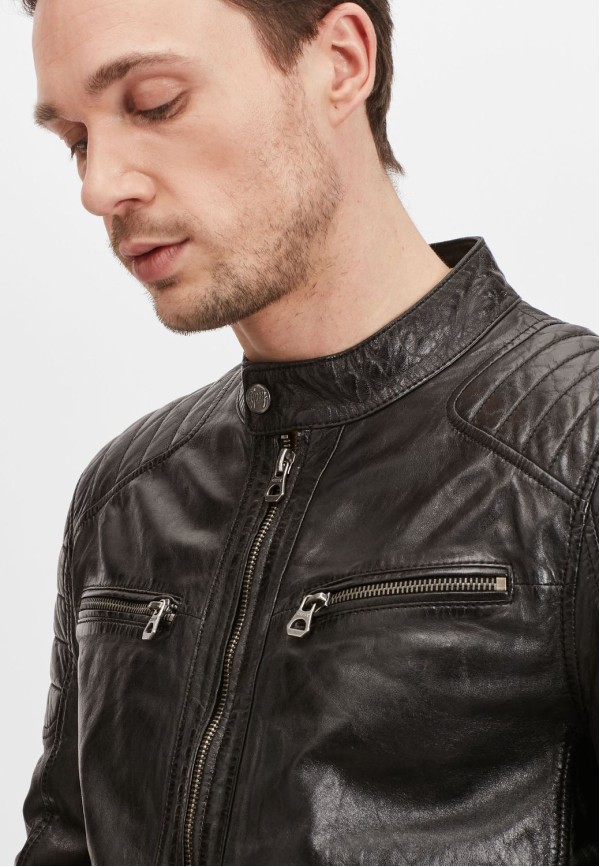 Geaca de Piele Naturala Barbati Gipsy Neagra GBTulok LSAV – IMBRACAMINTE — fotografia 6