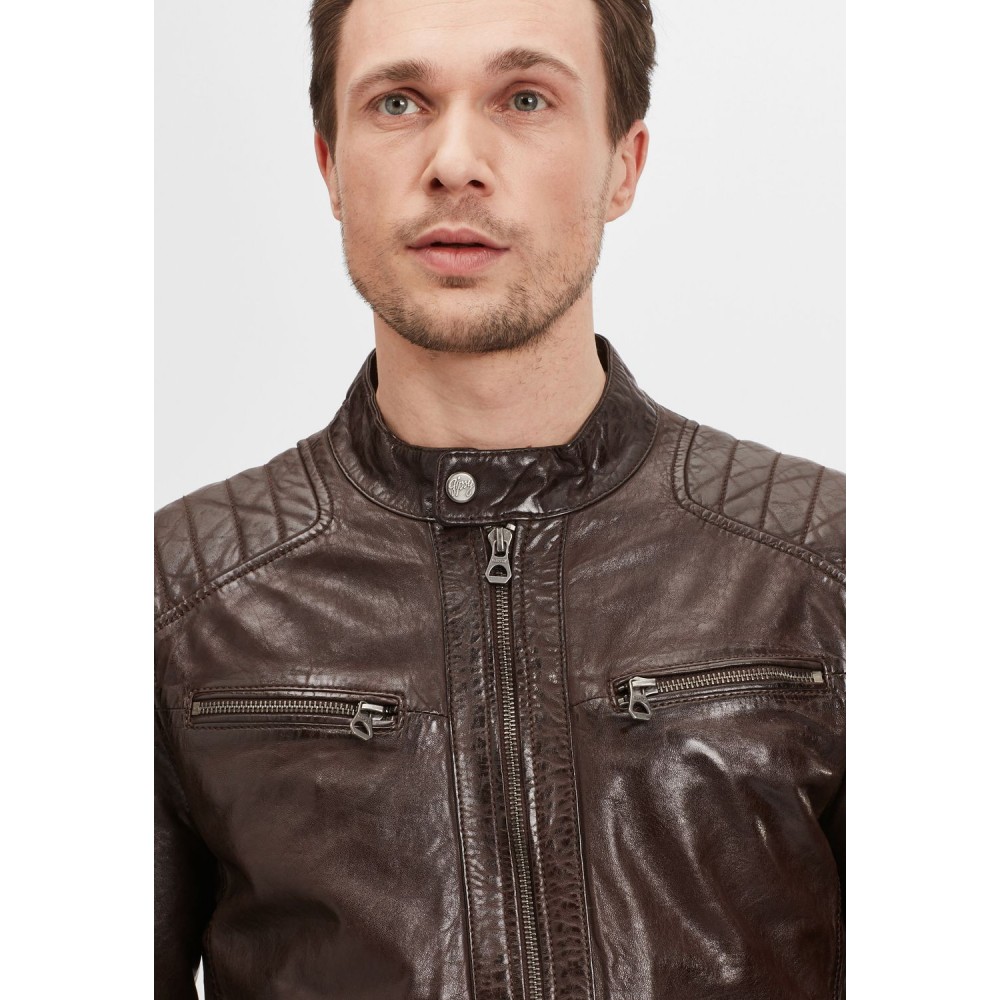 Geaca de Piele Barbati Gipsy Maro Inchis GBTulok LSAV geci de piele - readytowear.ro