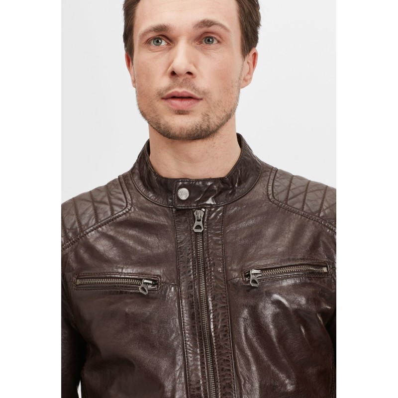 Geaca de Piele Barbati Gipsy Maro Inchis GBTulok LSAV – IMBRACAMINTE