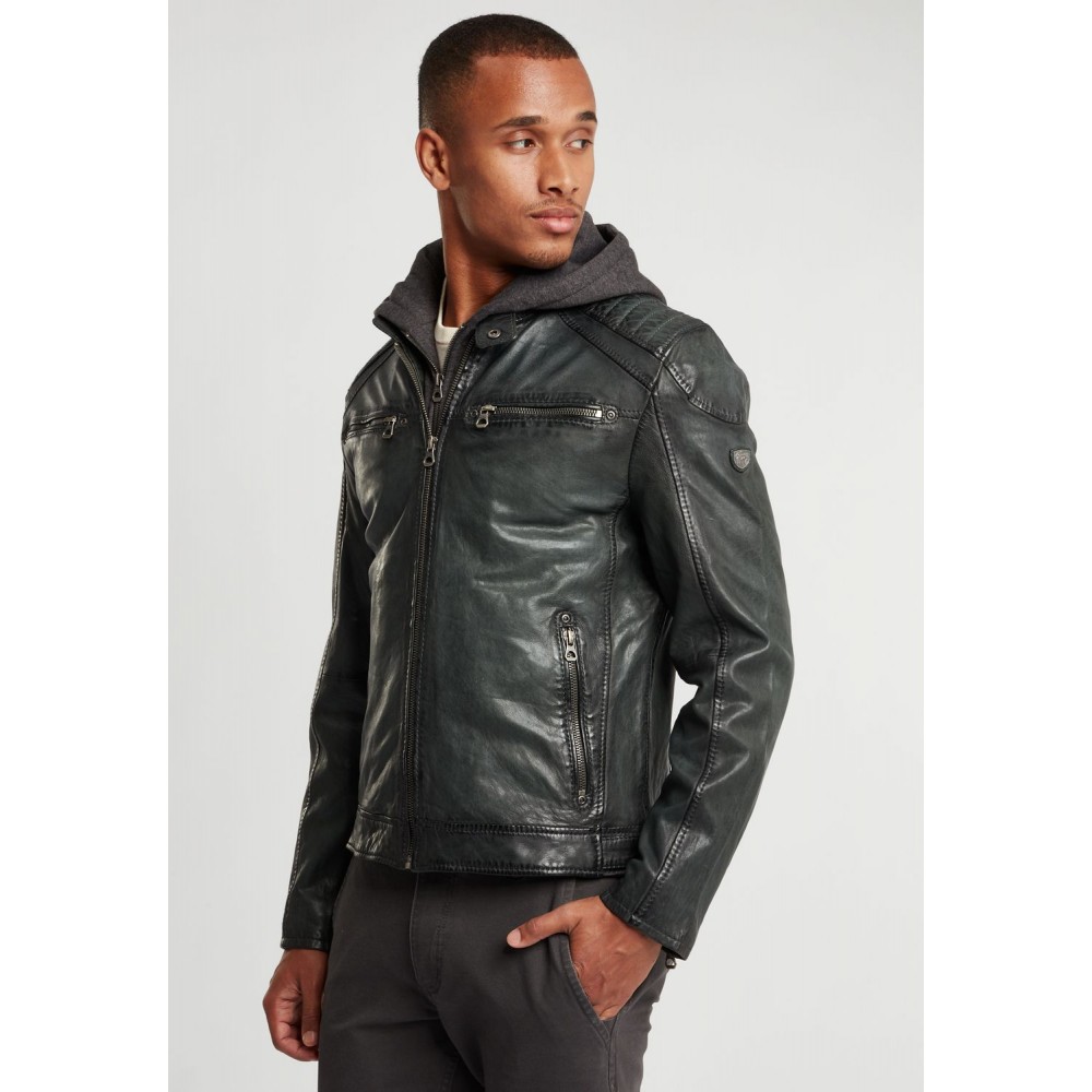 Geaca de Piele Barbati Gipsy Verde GBVinn SF LVV geci de piele - readytowear.ro