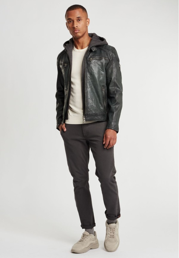 Geaca de Piele Barbati Gipsy Verde GBVinn P LVV – Black Friday — fotografia 2