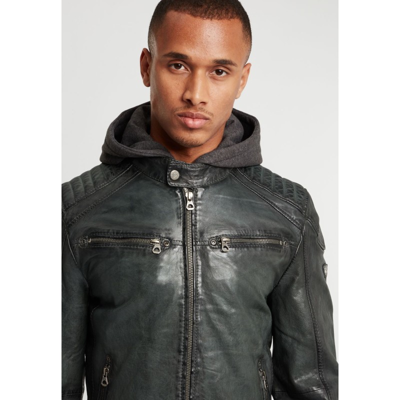 Geaca de Piele Barbati Gipsy Verde GBVinn P LVV – Black Friday