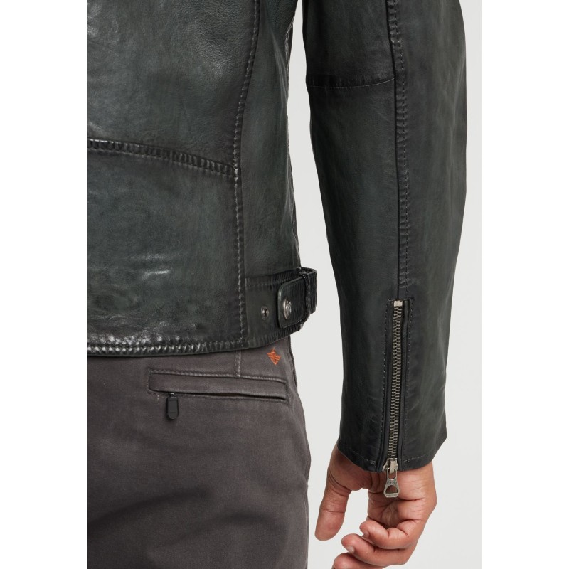 Geaca de Piele Barbati Gipsy Verde GBVinn P LVV – Black Friday