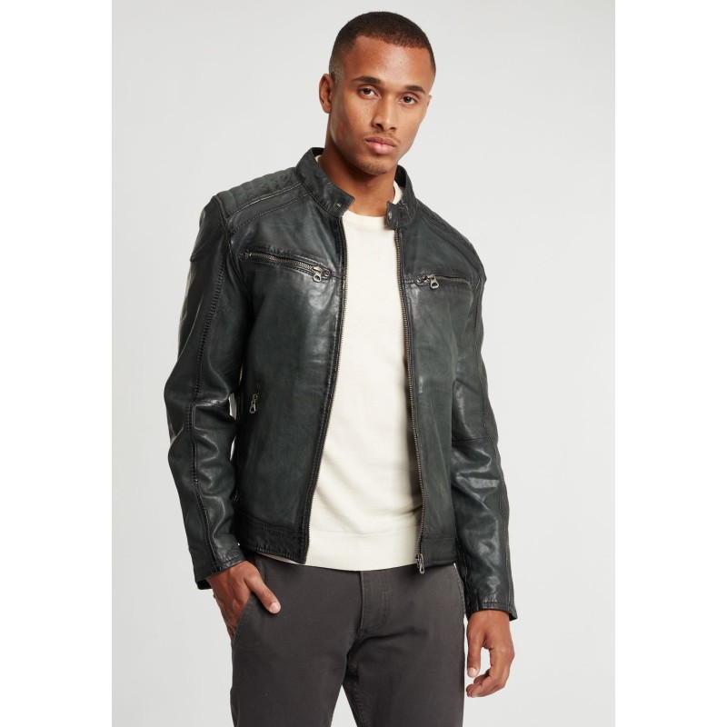 Geaca de Piele Barbati Gipsy Verde GBVinn P LVV – Black Friday