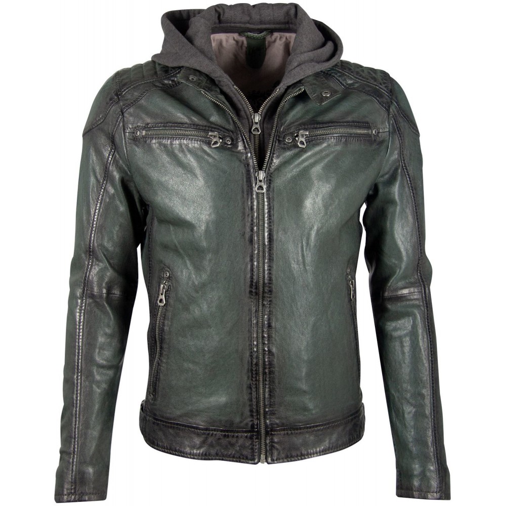Geaca de Piele Barbati Gipsy Verde GBVinn P LVV Geaca de Piele Barbati Gipsy Verde GBVinn P LVV - readytowear