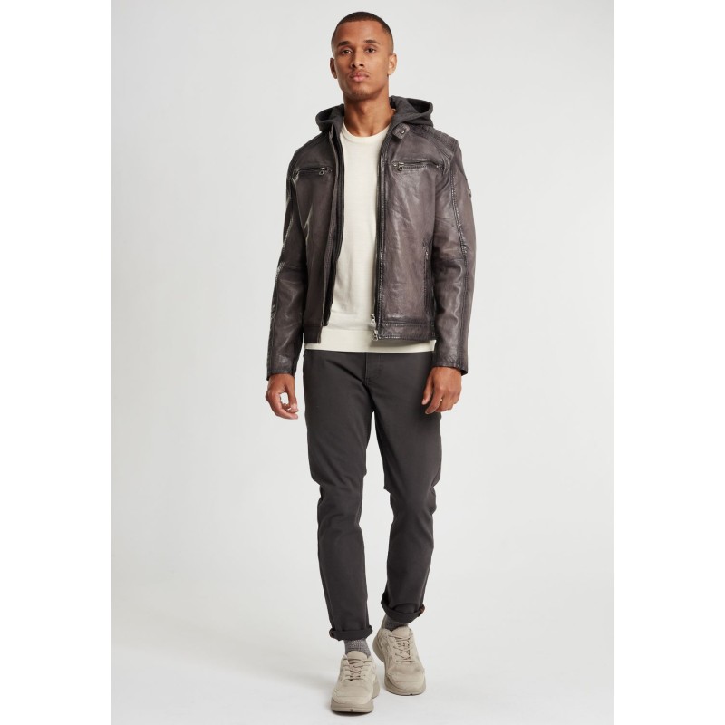 Geaca de Piele Barbati Gipsy Gri GBVinn – Black Friday Geaca de Piele Barbati Gipsy Gri GBVinn – Black Friday