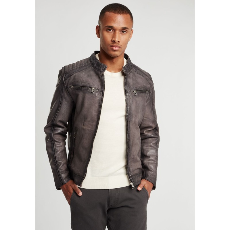 Geaca de Piele Barbati Gipsy Gri GBVinn – Black Friday Geaca de Piele Barbati Gipsy Gri GBVinn – Black Friday