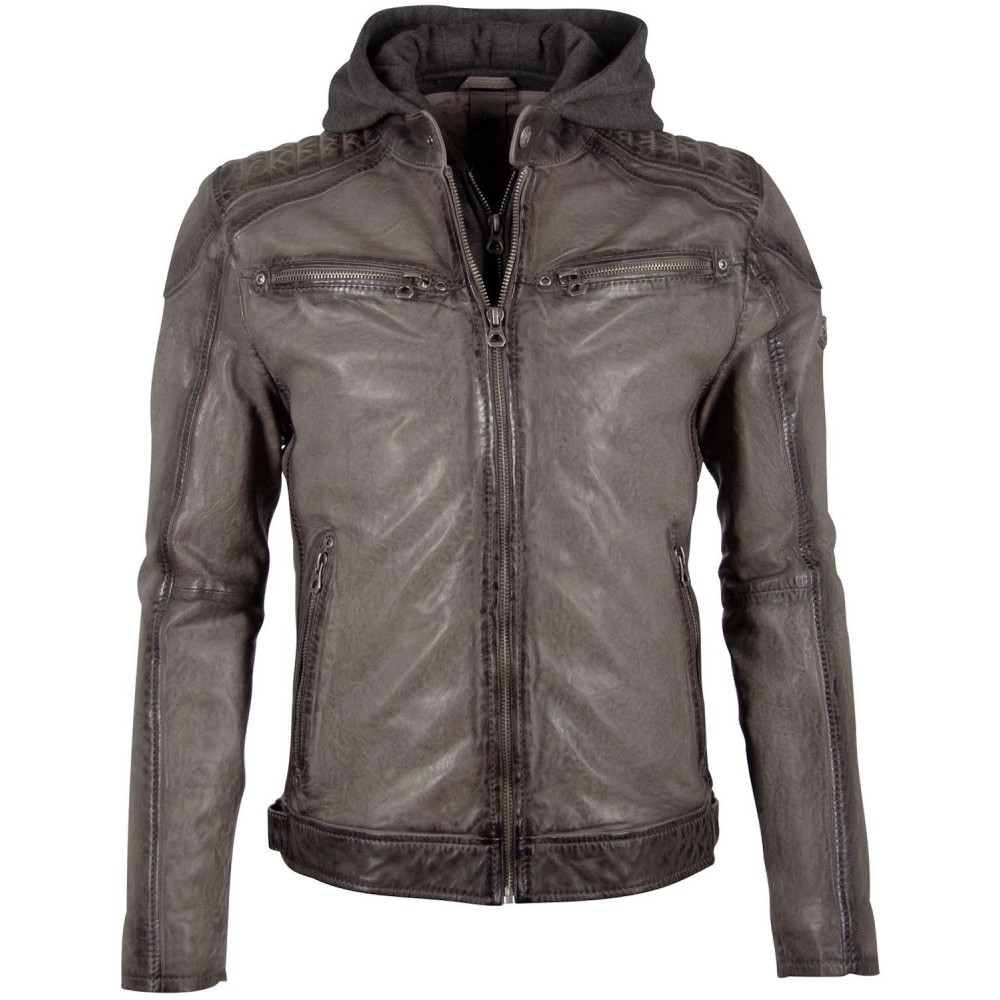 Geaca de Piele Barbati Gipsy Gri GBVinn SF LVV Geaca de Piele Barbati Gipsy Gri GBVinn SF LVV - readytowear