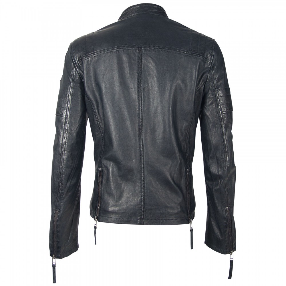 Geaca de Piele Barbati Gipsy Bleumarin/Negru GBWeaton LWAWV geci de piele - readytowear.ro
