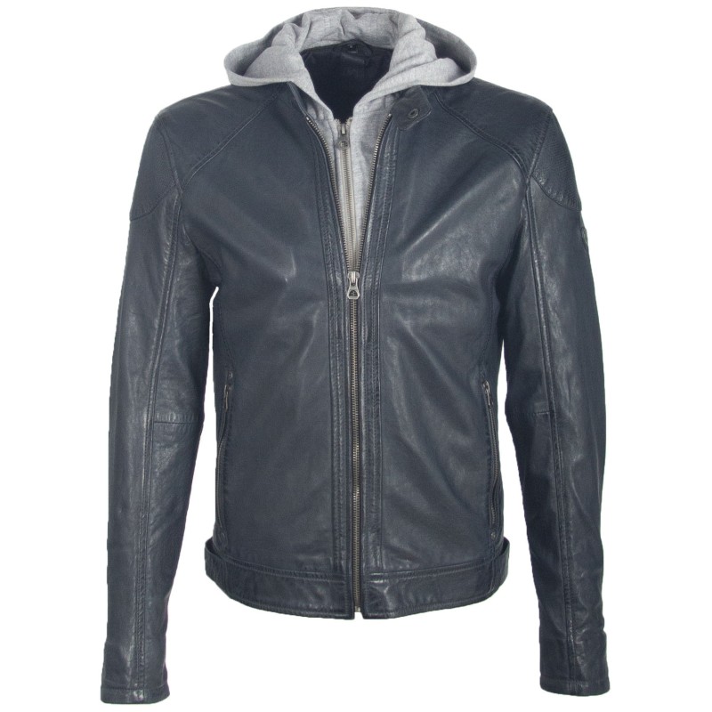 Geaca de Piele Naturala Barbati Gipsy Bleumarin GBYotim NSLV – IMBRACAMINTE