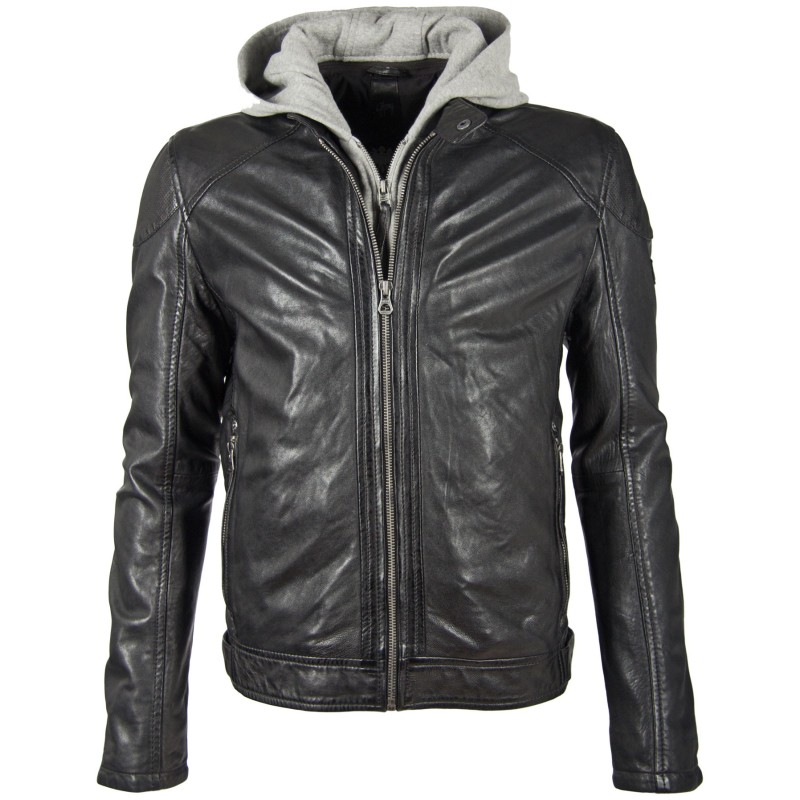 Geaca de Piele Naturala Barbati Gipsy Neagra GBYotim NSLV – IMBRACAMINTE