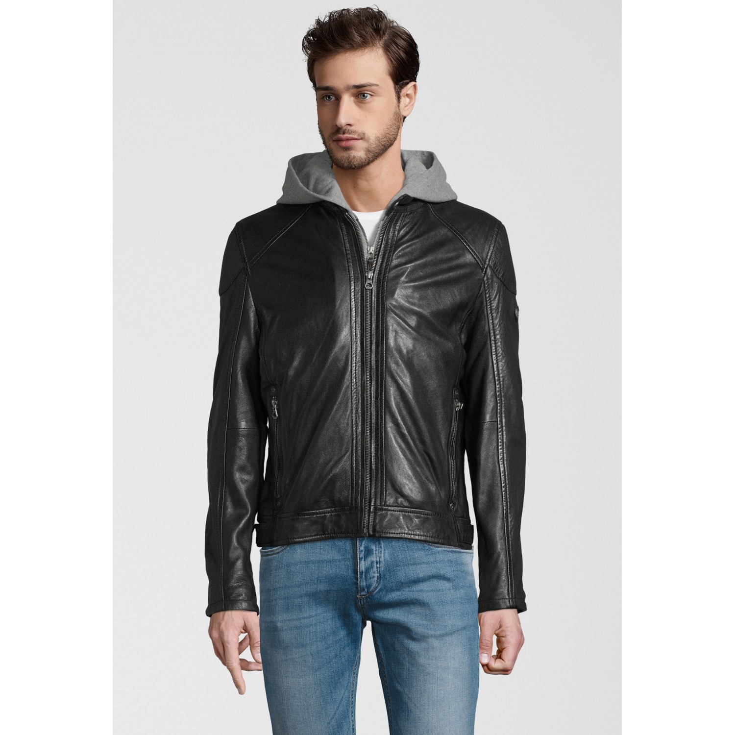 Geaca de Piele Naturala Barbati Gipsy Neagra GBYotim NSLV – IMBRACAMINTE