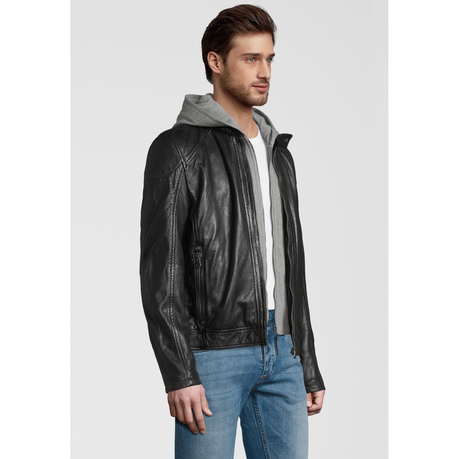 Geaca de Piele Naturala Barbati Gipsy Neagra GBYotim NSLV – IMBRACAMINTE