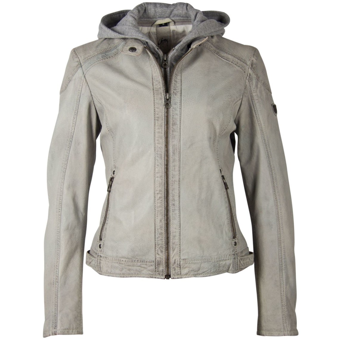 Geaca de Piele Dama Gipsy Gri Deschis GGAbby S21 LAMAS – IMBRACAMINTE