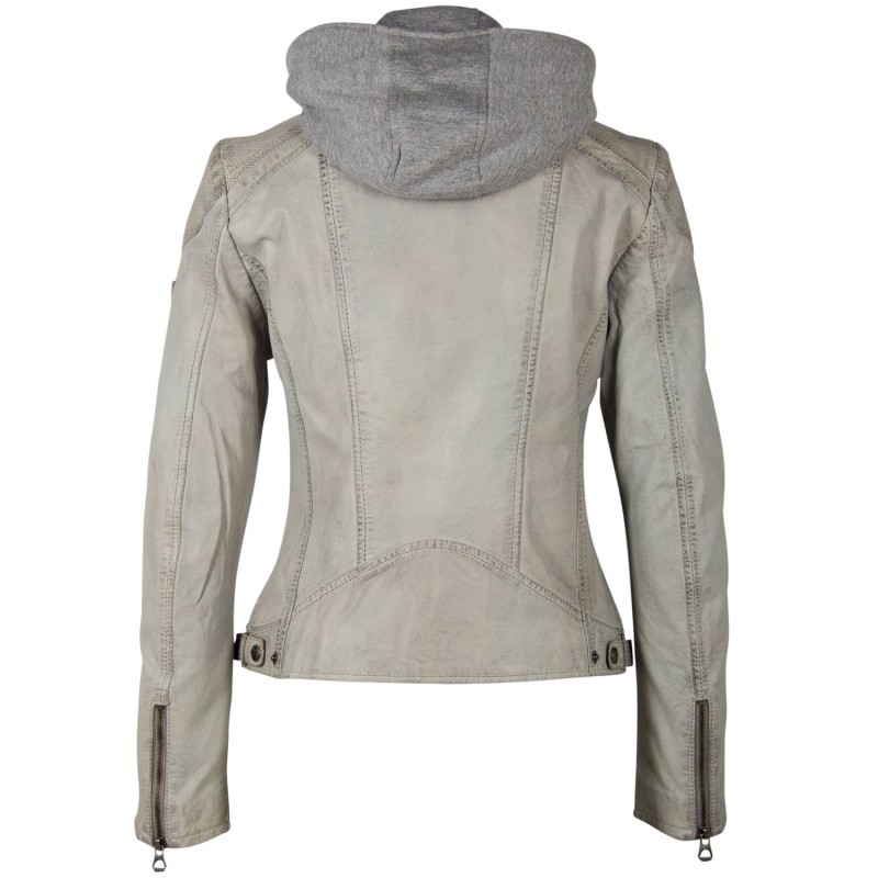 Geaca de Piele Dama Gipsy Gri Deschis GGAbby S21 LAMAS – IMBRACAMINTE