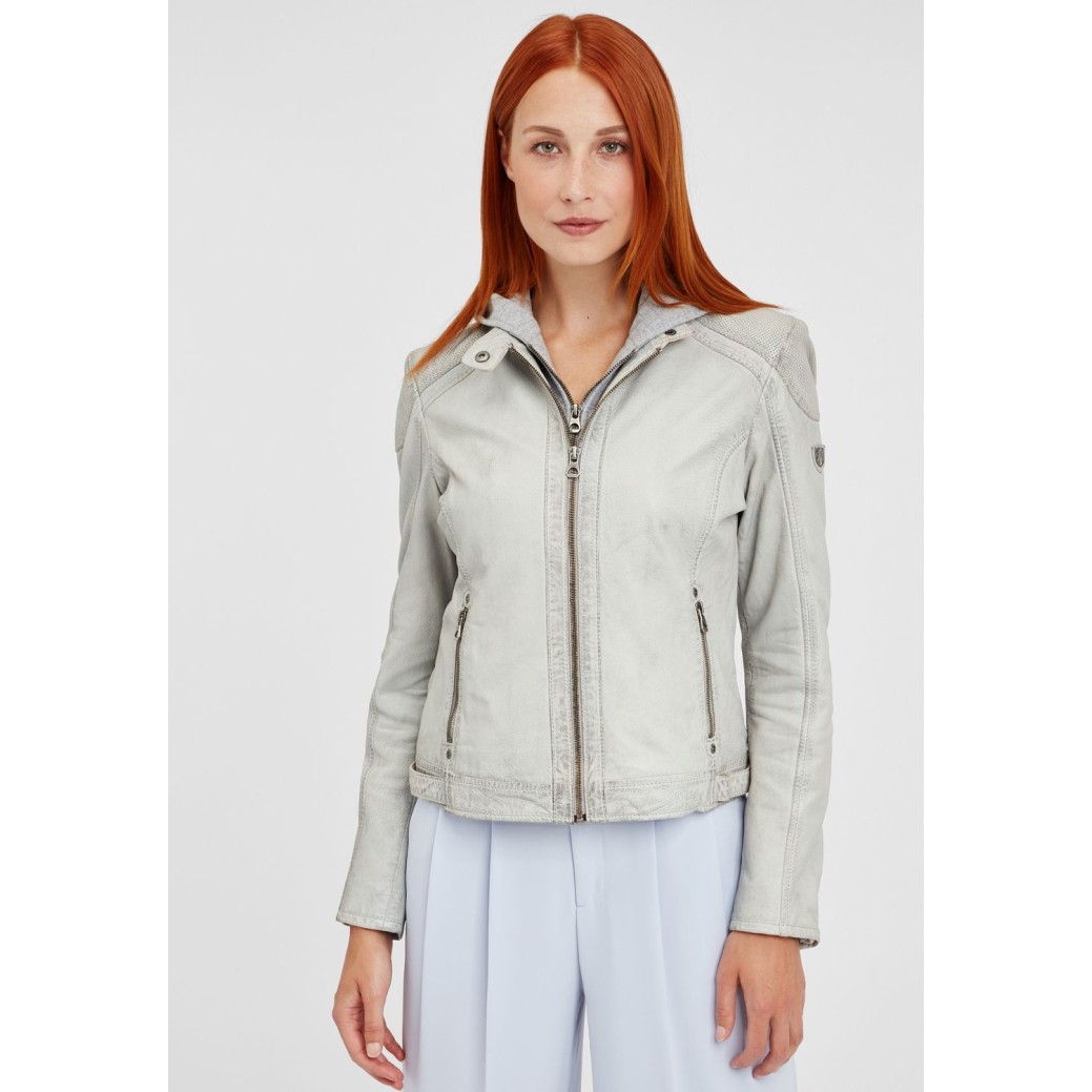 Geaca de Piele Dama Gipsy Gri Deschis GGAbby S21 LAMAS – IMBRACAMINTE