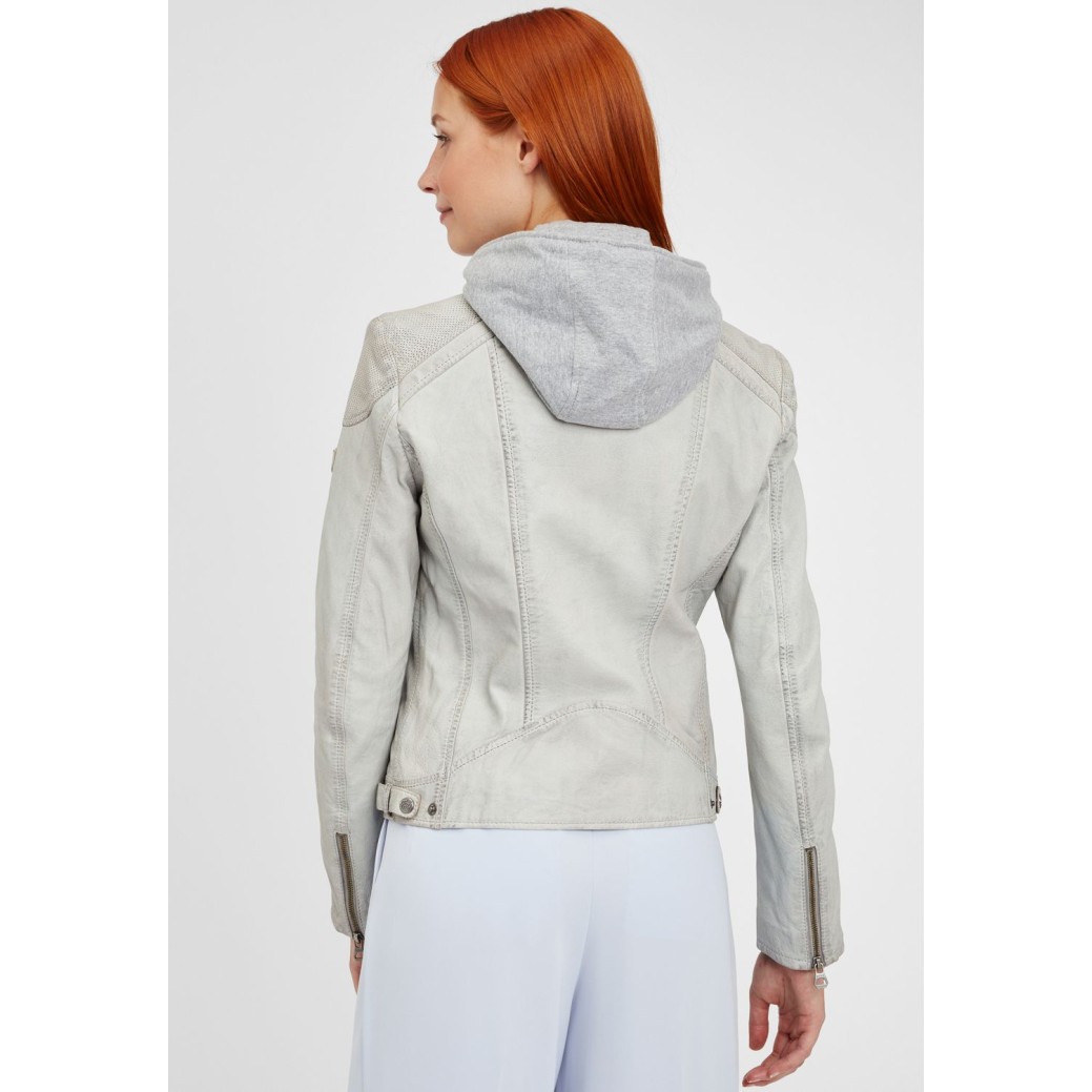 Geaca de Piele Dama Gipsy Gri Deschis GGAbby S21 LAMAS – IMBRACAMINTE