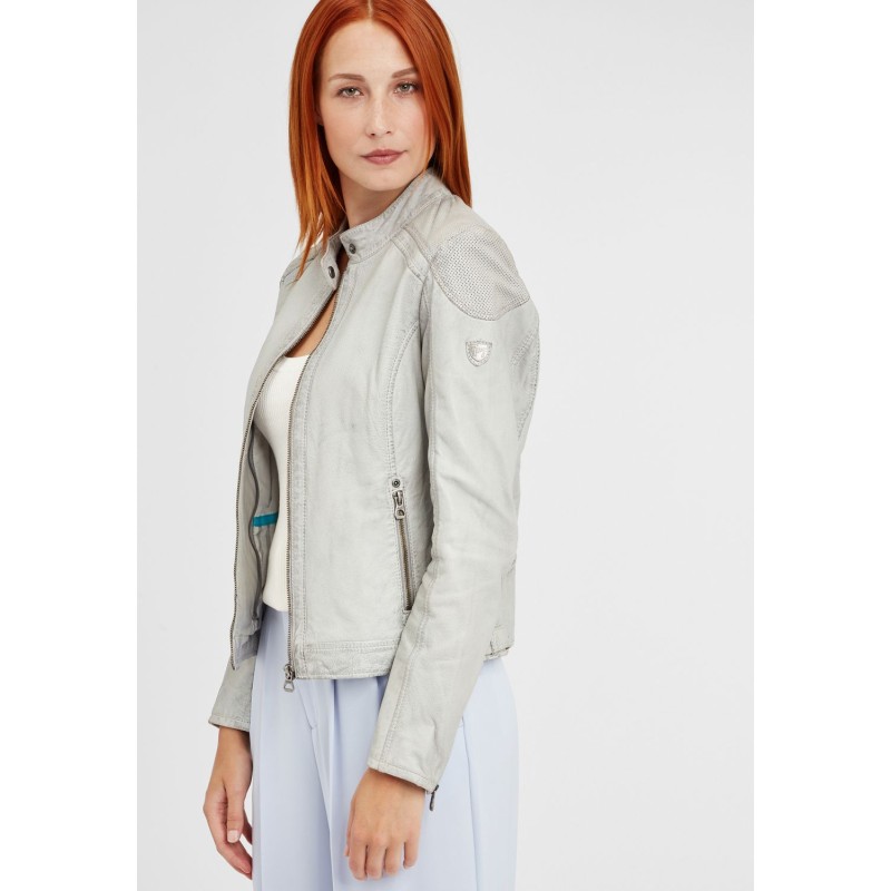 Geaca de Piele Dama Gipsy Gri Deschis GGAbby S21 LAMAS – IMBRACAMINTE