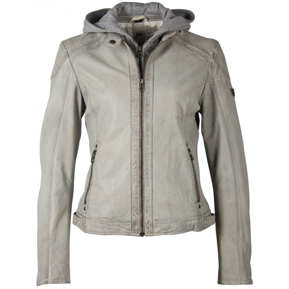 Geaca de Piele Dama Gipsy Gri Deschis GGAbby S21 LAMAS Geaca de Piele Dama Gipsy Gri Deschis GGAbby S21 LAMAS - readytowear