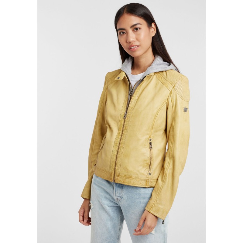 Geaca de Piele Naturala Dama Gipsy Galben Pastel GGAbby S21 LAMAS – IMBRACAMINTE