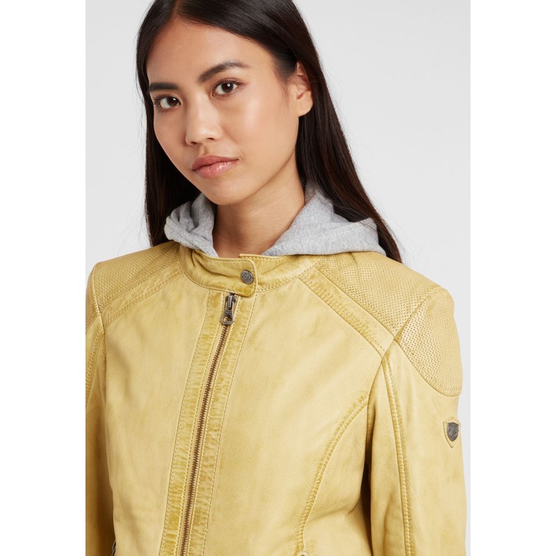 Geaca de Piele Naturala Dama Gipsy Galben Pastel GGAbby S21 LAMAS – IMBRACAMINTE