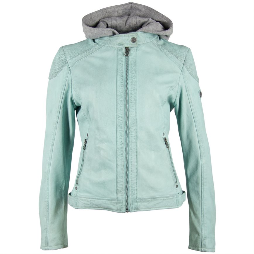 Geaca de Piele Naturala Dama Gipsy Turcoaz Pastel GGAbby S21 LAMAS – IMBRACAMINTE