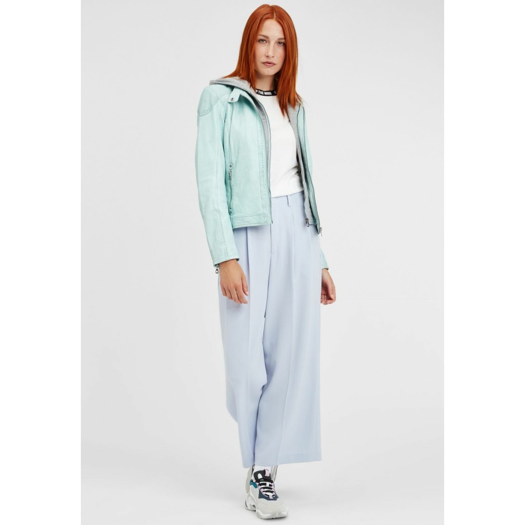 Geaca de Piele Naturala Dama Gipsy Turcoaz Pastel GGAbby S21 LAMAS – IMBRACAMINTE