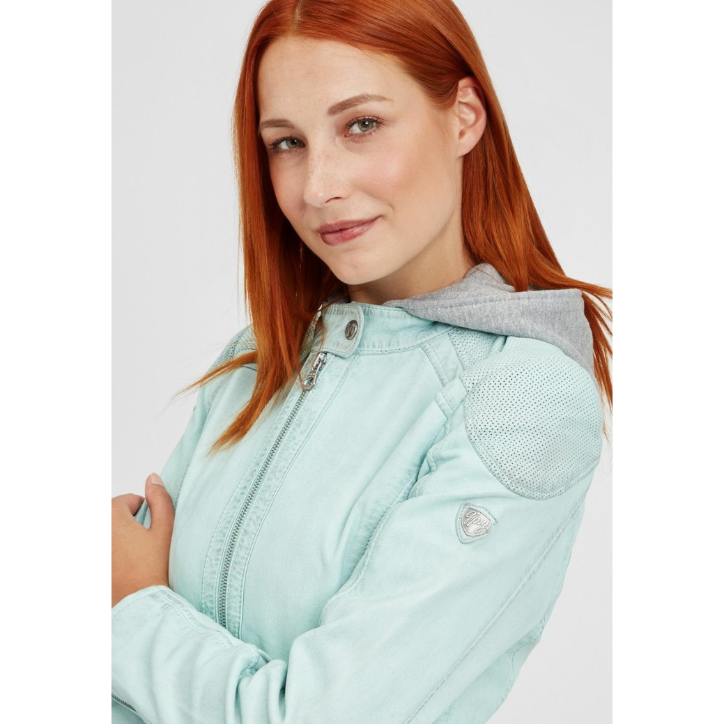 Geaca de Piele Naturala Dama Gipsy Turcoaz Pastel GGAbby S21 LAMAS – IMBRACAMINTE