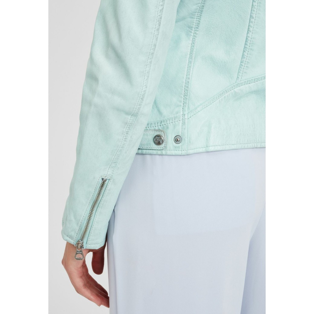 Geaca de Piele Naturala Dama Gipsy Turcoaz Pastel GGAbby S21 LAMAS – IMBRACAMINTE