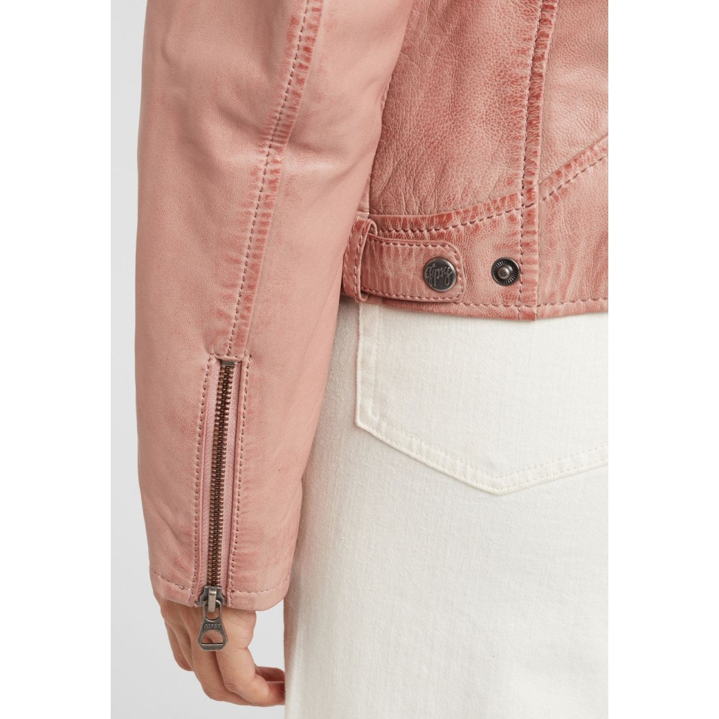 Geaca de Piele Naturala Dama Gipsy Roz GGAbby S21 LAMAS – IMBRACAMINTE