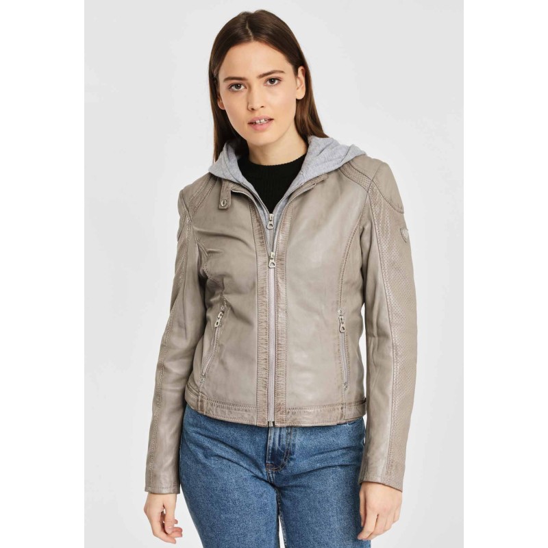 Geaca de Piele Naturala Dama Gipsy Gri Deschis GGAelly LAMAS – IMBRACAMINTE